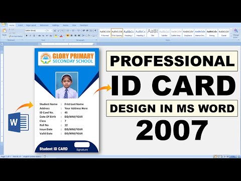 Professional Printable ID Card Create in Microsoft Word 2007 Hindi Tutorial