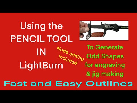 Using the Pencil tool & Node editing in LightBurn to generate outlines for engraving and jig making.