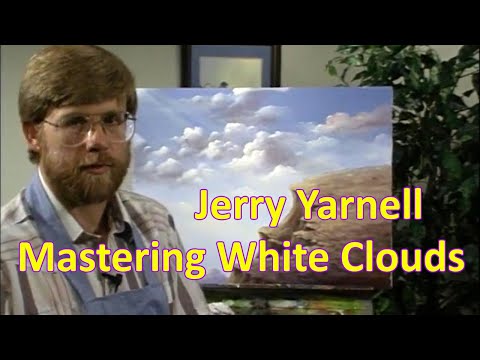 Jerry Yarnell Painting beautiful White Billowing Clouds | using Acrylic Paints