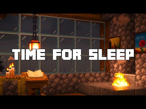 a cozy place to rest… (minecraft music, rain & fire)