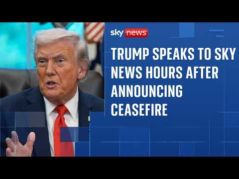 BREAKING: Trump speaks to Sky News hours after announcing ceasefire | Iran war