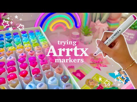 drawing random things as people 🌸 unboxing Arrtx ALP markers & gel pens [fashion designing]