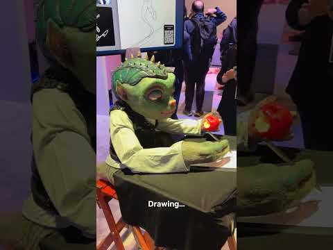 Getting A Portrait Drawn By A Robot At #GTC25 | #nvidia #robotics # #machinelearning