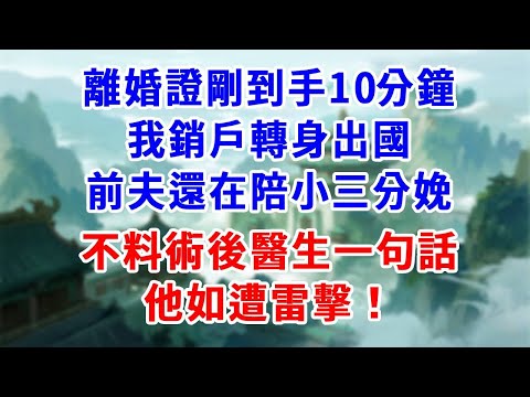 離婚證剛到手10分鐘，我銷戶轉身出國，前夫還在陪小三分娩，不料術後醫生一句話，他如遭雷擊！#為人處世#生活經驗#情感故事#故事#小說#戀愛#情感#婚姻