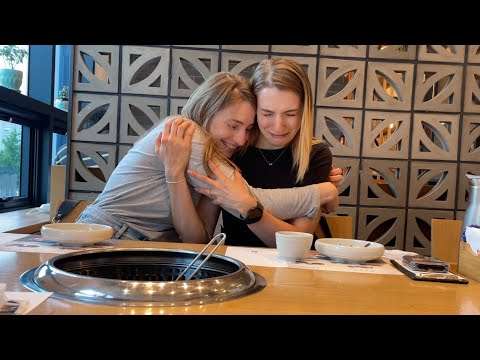(ENG SUB) Eating Korean beef for the first time with my Ukrainian wife and her twin sister