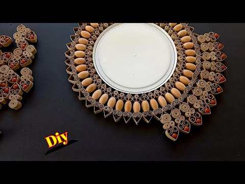 Super idea with beads and kitchen towel rolls ! home decoration ideas- recycling