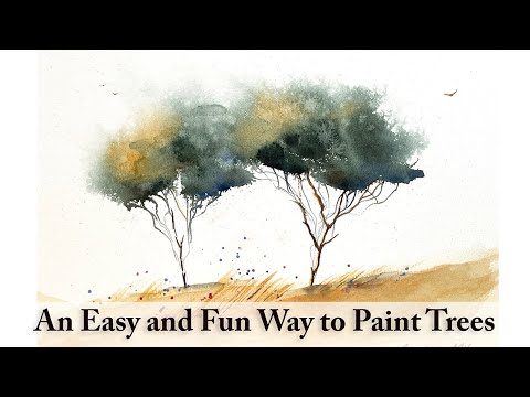 An Easy and Fun Way to Paint Trees in Watercolour | Loose Painting Style | Watercolour Tutorial