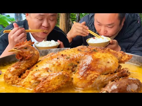 大哥想吃雞，二弟回家做“雞子燒羊肝”，淋上熱油香氣四溢真解饞【鐵鍋視頻】