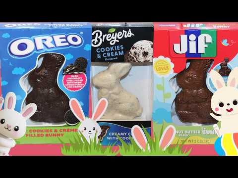 Easter Bunny: Oreo Cookies & Crème Filled, Breyers Cookies & Cream & JIF Peanut Butter Filled Review