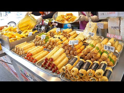 $0.8 sold 1000 Fish cakes a day! (cheese, sausage etc.) / Korean street food