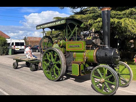 Vintage steam tractor on the road 30 mile trip