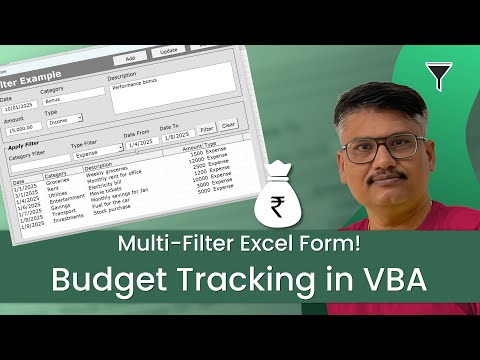 Create a Budget App in Excel VBA with Multi-Filter UserForm | Step-by-Step Tutorial