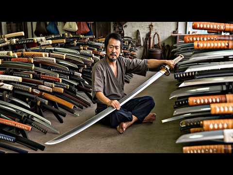 Samurai KATANA Sword Forging from Old Roller Shaft | How Recycle Old Roller Shaft into Blades