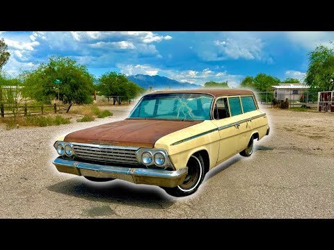 1962 Belair Wagon first drive in YEARS. abandoned restoration project