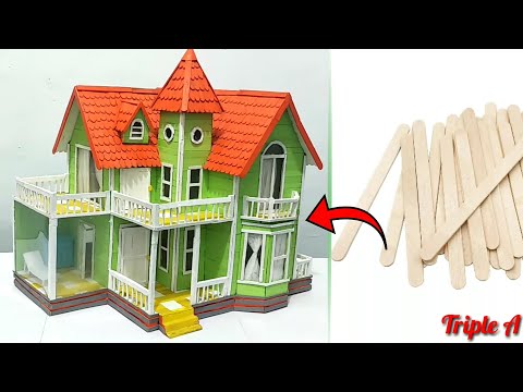 Best Popsicle Sticks House. How to make Popsicle sticks house. DIY