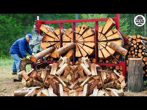 Fastest Automatic Firewood Processing Machine | Homemade Modern Wood Cutting Chainsaw Machines#2