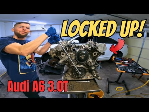 Seized Audi A6 C6 3.0 TFSI Engine Removal | Step by Step Guide on Removing the Engine Without a Lift