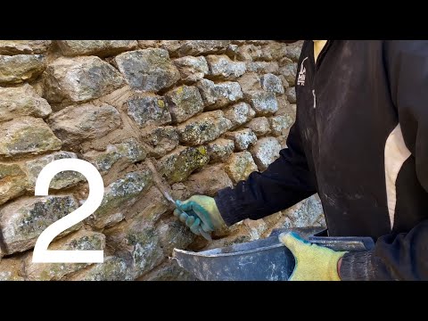 Repointing A Old Stone Wall With Lime Mortar #2