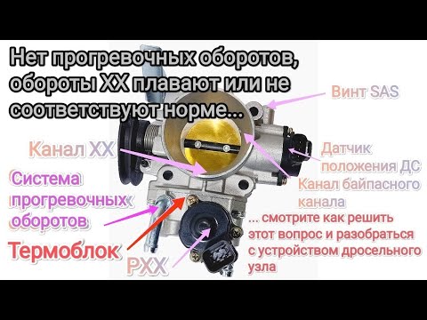Repair and adjustment of the throttle body warm-up speed system, idle speed channel, bypass chann...