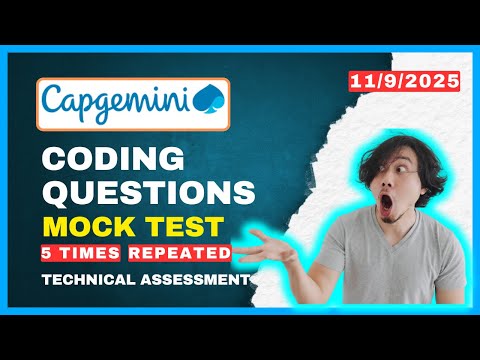 Today 😲 #Capgemini #Technical #Assessment 💀 | Capgemini Coding Questions 2025 | 2026