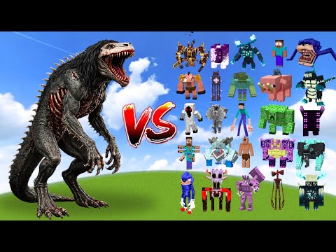 SCP-682 (Hard-to-Destroy Reptile) vs All Minecraft Bosses - Minecraft Mob Battle