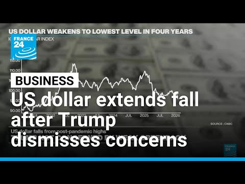 US dollar extends fall after Trump dismisses concerns over weaker currency • FRANCE 24 English