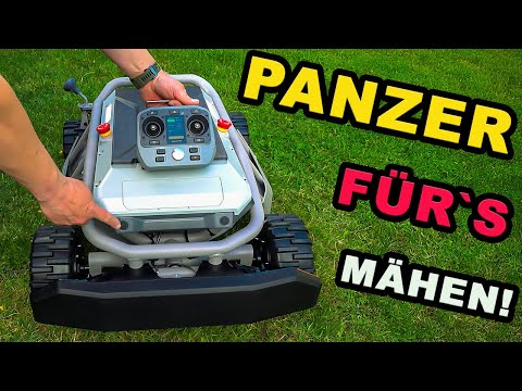 All-wheel drive lawn mower for slopes | A remote-controlled tank for mowing lawns! Mowrator S1 4WD
