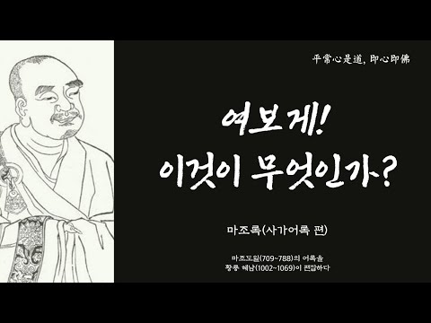 생각의 틀을 바꾸는 한마디 59 | 마조록(사가어록 편)-8대 조사 마조도일(709~788)의 말을 담다