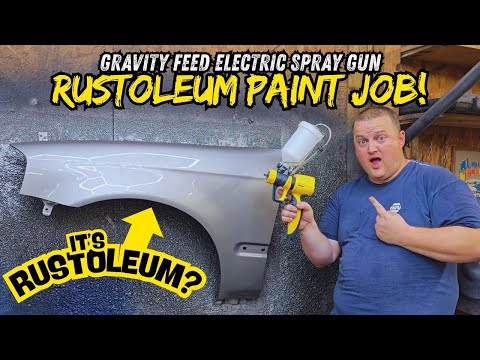GRAVITY FEED WAGNER 4300 ELECTRIC SPRAY GUN RUSTOLEUM PAINT JOB WITH INSANE RESULTS