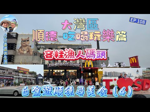 324.大灣區--順德-吃喝玩樂篇（EP108) ，  #順德  #容桂 #漁人碼頭 #寵物咖啡廳 #4杯雞 #順德美食  #容桂夜市 # 美食  #尋味順德 #港車北上 #自駕遊