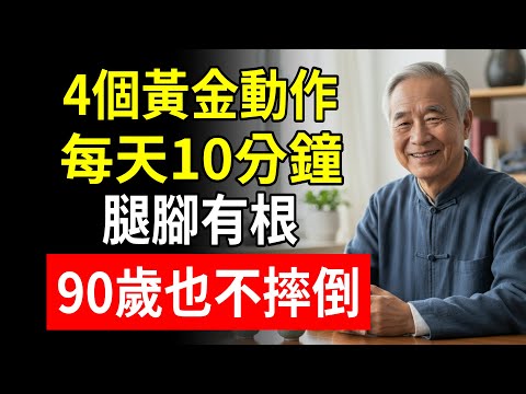 做這4個黃金動作，每天10分鐘，腿腳有根！90歲也不摔倒！