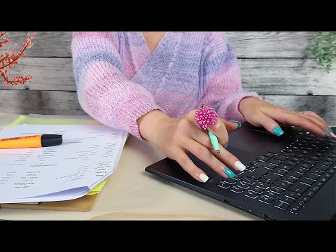 ASMR Paper & Typing Sounds • Data Entry • Home Office Ambiance