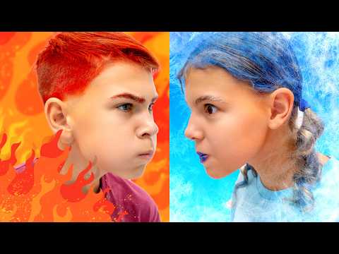 Hot vs Cold Challenge: Fire, Ice, and Frozen Makeup! 💄❄️