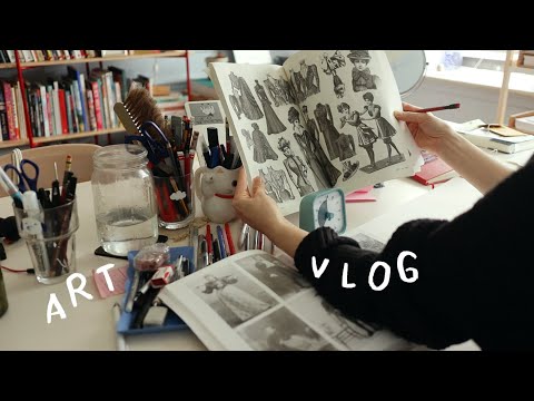 books, art supplies, and a much needed art study session