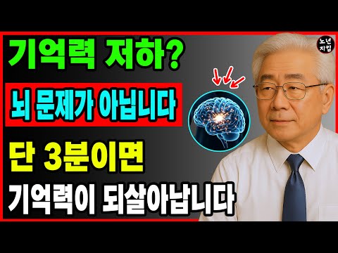기억력, 뇌 문제가 아니라 '이것' 때문 매일 3분만 하면 기억력 되살아난다｜전문가들이 말하는 숨은 원인 ‘하나’ ㅣ노후지혜ㅣ오디오북