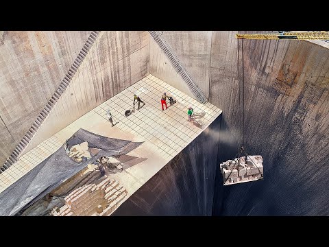 Inside a Hand-Made Extremely Deep Rock Quarry