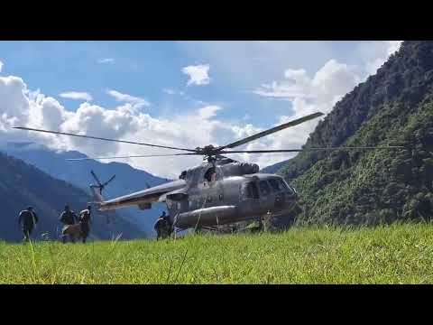 #Landing of helicopter at Huri helipad.