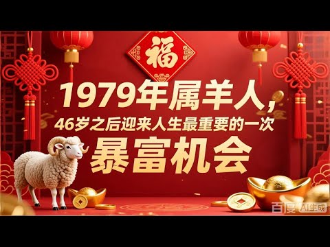 1979年属羊人， #生肖羊46岁之后迎来人生最重要的一次「暴富」机会，你将财库大开！ #1979年生肖羊 #生肖羊1979年