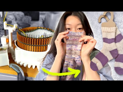 finally using my 3d printed sock knitting machine