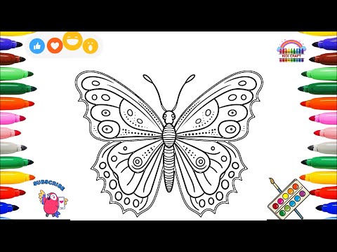Butterfly Drawing for Kids 🦋 Easy Step by Step | Kids Drawing & Coloring