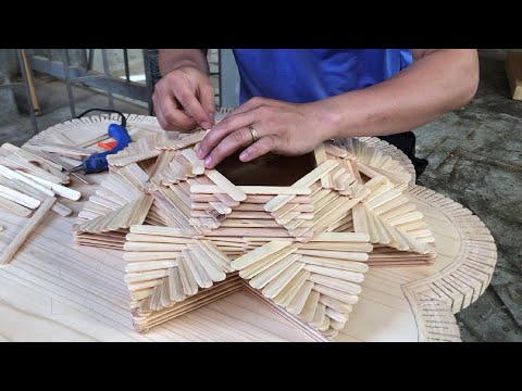 The Art of Making Handicrafts - DIY Fruit Basket with Glue and Ice Cream Sticks