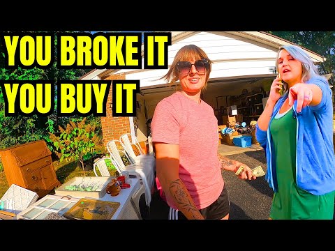 EMBARASSING YARD SALE MOMENT CAUGHT ON CAMERA