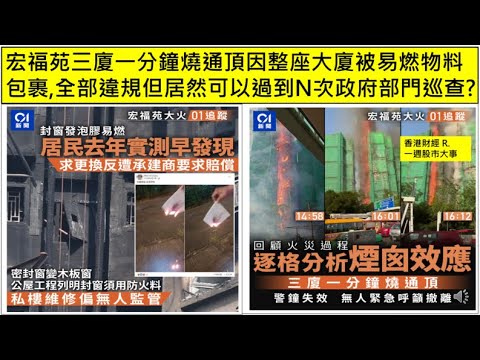 香港財經 R一週股市大事 20251220 宏福苑三廈一分鐘燒通頂因整座大廈被易燃物料包裹, 全部違規但居然可以過到N次政府部門巡查?