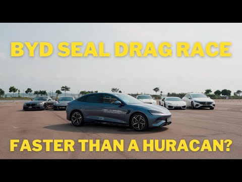 Drag racing the BYD Seal against supercars! Faster than a Lamborghini?