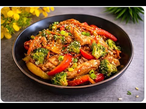 Savory Chicken Stir Fry with Colorful Vegetables |Quick & Healthy Dinner Recipe by Kawal's Happiness