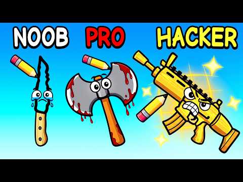 NOOB vs PRO vs HACKER in Draw Weapon