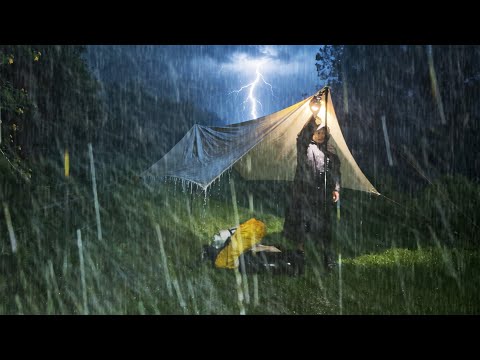 REAL CRAZIEST STORM I EVER MET‼️CAMPING IN HEAVY RAIN ⛈️ VERY HEAVY RAIN CAMPING