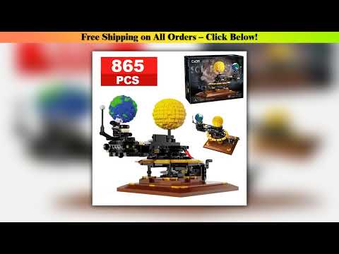 865 Pcs MOC City Solar System Earth and Sun Clock Building Blocks Science Experiment Education
