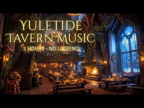Yuletide Celtic Tavern | Warm Fireplace Crackles & 3 Hours of Relaxing Winter Solstice Music