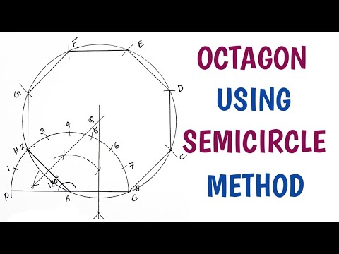 DRAW OCTAGON USING SEMICIRCLE METHOD // In Hindi